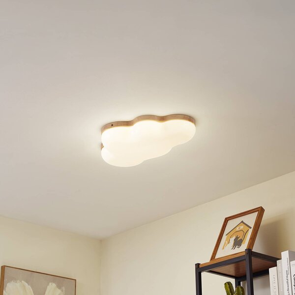 Lindby LED stropní svítidlo Pilvi, plast, mrak, 50 cm, Bílá / opál, Obývací pokoj / jídelna, Plast, Moderní