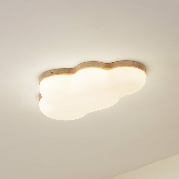 Lindby LED stropní svítidlo Pilvi, plast, mrak, 50 cm, Bílá / opál, Obývací pokoj / jídelna, Plast, Moderní