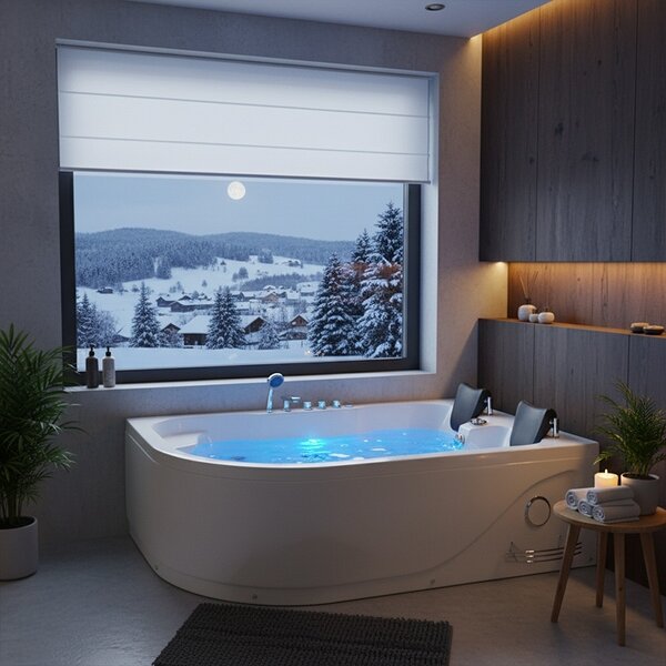 BPS-koupelny Hydromasážní vířivá vana Carmen 631LH 180x120 s ohřevem vody, pravá