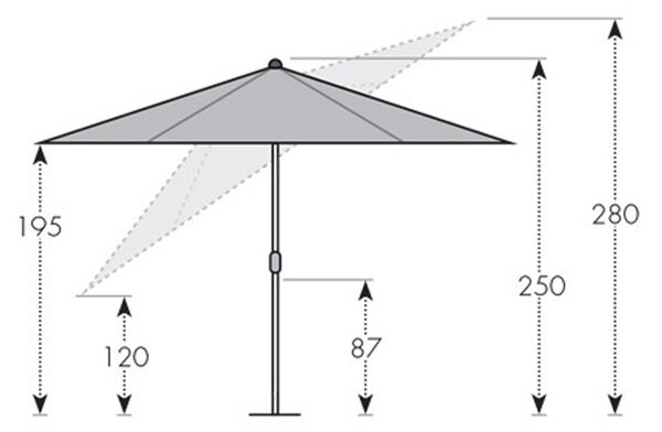 Doppler ACTIVE zahradní slunečník 300 cm antracit Doppler