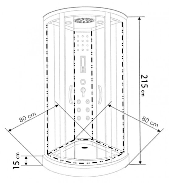 BPS-koupelny Hydromasážní box HYD-R71B 80, 80x80 bez sauny