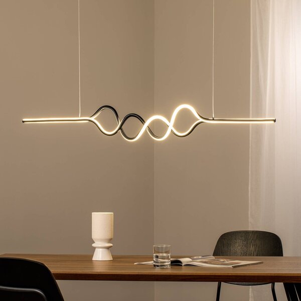 Milagro Lighting Závěsné světlo LED Ancona, kov, zlatá/černá, 4 000 K, Mosaz / zlato, Obývací pokoj / jídelna, kov, Moderní