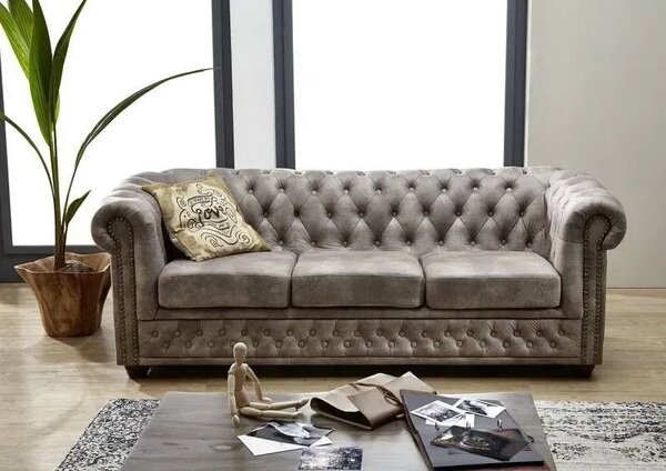 Chesterfield Oxford: Pohovka 3M Silver