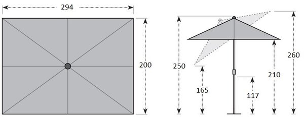 Doppler ACTIVE zahradní slunečník 300 x 200 cm zelená