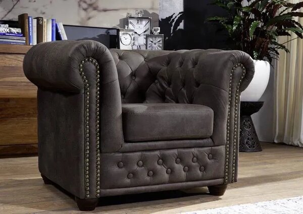 Chesterfield Oxford: Křeslo 1M Dark Brown