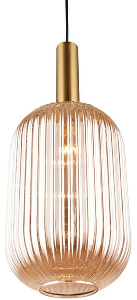 Toolight Skleněná závěsná stropní lampa oranžová APP458-1CP