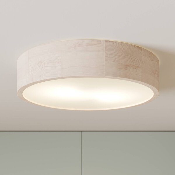 Envostar Kerio stropní světlo, Ø 37 cm, bílé, stmívatelný, Bílá / opál, Obývací pokoj / jídelna, Dřevo, Moderní