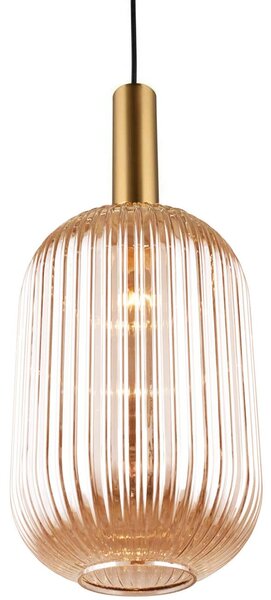 Toolight Skleněná závěsná stropní lampa oranžová APP458-1CP
