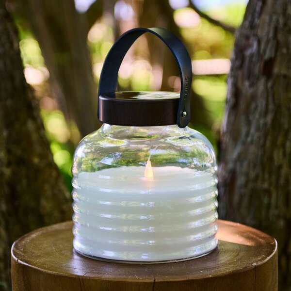 Sirius LED solární lampa Aston Jar, výška 20 cm, černá/hnědá, IP44, Čirá / transparetní, Sklo