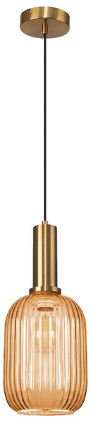 Toolight Skleněná závěsná stropní lampa oranžová APP458-1CP