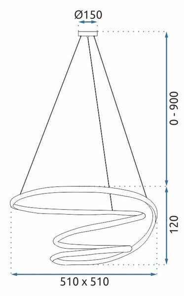 Toolight Toolight, LED stropní svítidlo 51cm, 72W, 4000K, G080-1CP, zlatá matná, OSW-09739