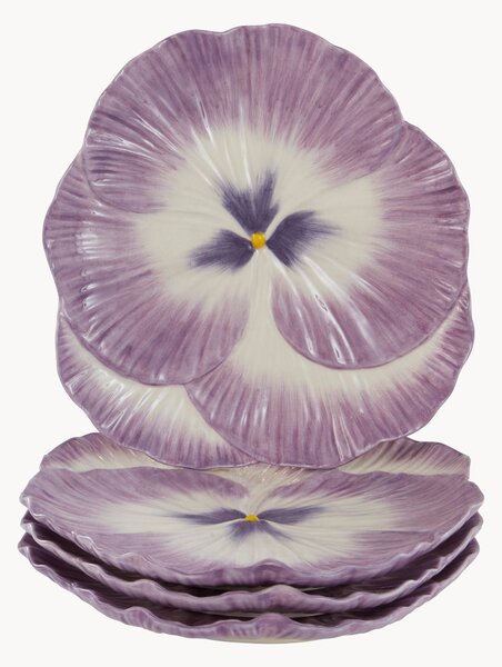 Sada porcelánových mělkých talířů Flora, 4 díly