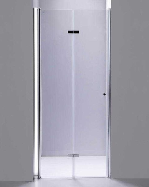 BPS-koupelny Zalamovací otočné sprchové dveře HYD-JSD01B 90 chrom/transparent pro instalaci do niky - bez vaničky