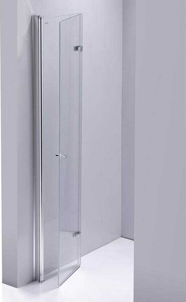BPS-koupelny Zalamovací otočné sprchové dveře HYD-JSD01B 90 chrom/transparent pro instalaci do niky - bez vaničky