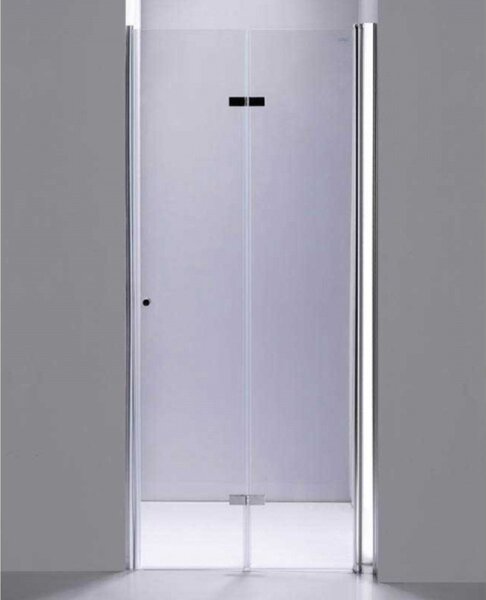 BPS-koupelny Zalamovací otočné sprchové dveře HYD-JSD01B 90 chrom/transparent pro instalaci do niky - bez vaničky