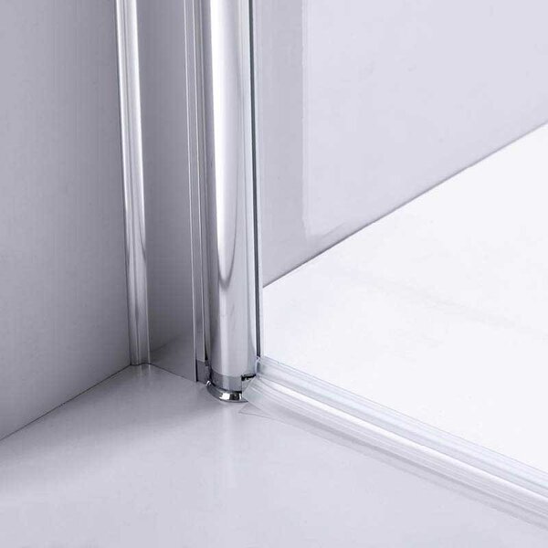 BPS-koupelny Zalamovací otočné sprchové dveře HYD-JSD01B 90 chrom/transparent pro instalaci do niky - bez vaničky