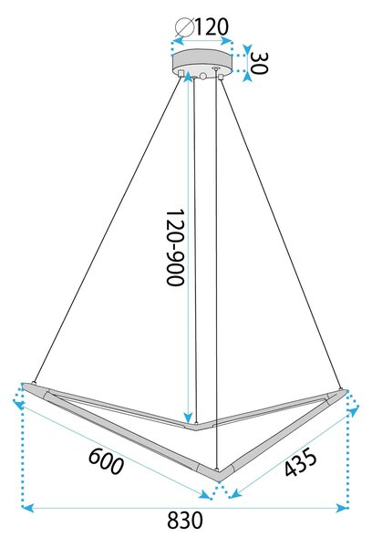 Toolight Toolight, LED stropní svítidlo, 4000K, 1500lm, APP1776-CP, zlatá matná, OSW-04055