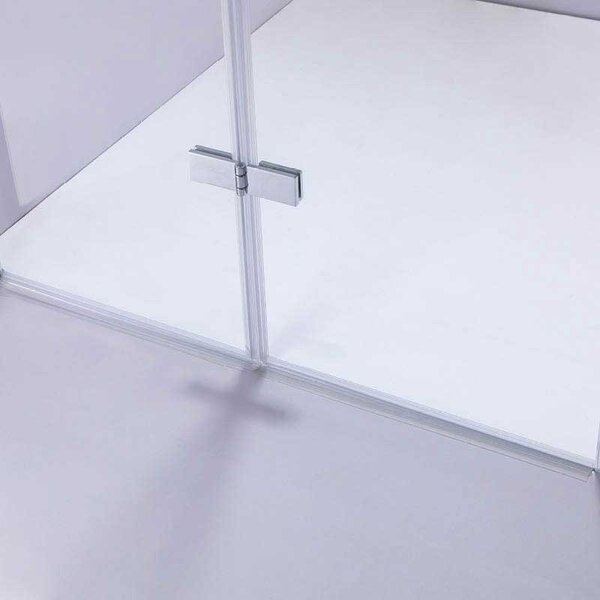 BPS-koupelny Zalamovací otočné sprchové dveře HYD-JSD01B 90 chrom/transparent pro instalaci do niky - bez vaničky