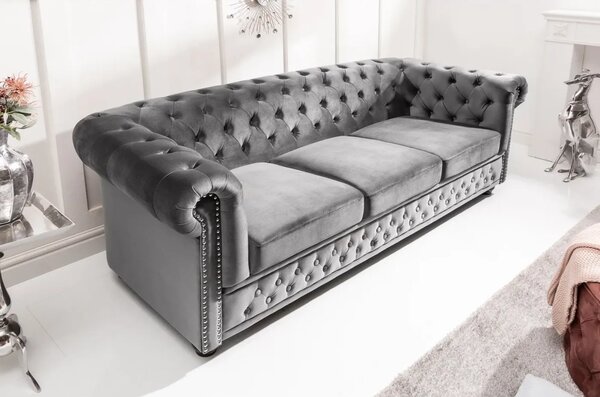 Chesterfield Oxford: Pohovka 3M light gray
