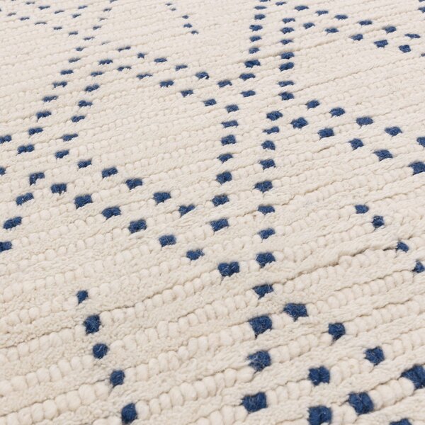 Tribeca Design Kusový koberec Livan Cream Blue Diamond Rozměry: 120x170 cm