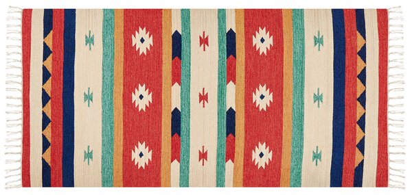 Bavlněný kelimový koberec 80 x 150 cm vícebarevný MARGARA