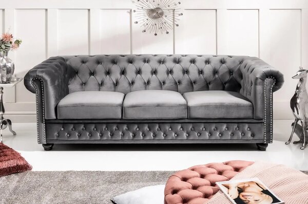 Chesterfield Oxford: Pohovka 3M light gray