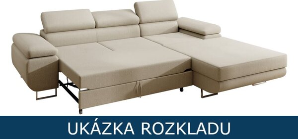 Rohová rozkládací sedací souprava Atila - Monolith 70 Varianta: Levá