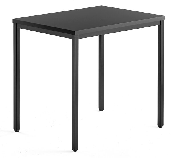 AJ Produkty Přídavný stůl QBUS, 4 nohy, 800x600 mm, černý rám, černá
