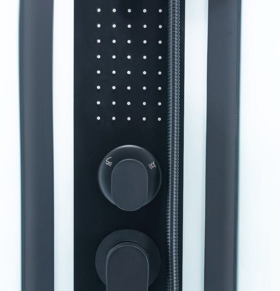 BPS-koupelny Hydromasážní box HYD-AL100 levý, 100x80 cm, černá/transparent
