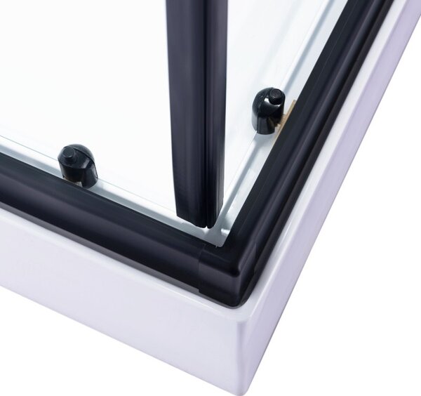 BPS-koupelny Hydromasážní box HYD-AL100 levý, 100x80 cm, černá/transparent