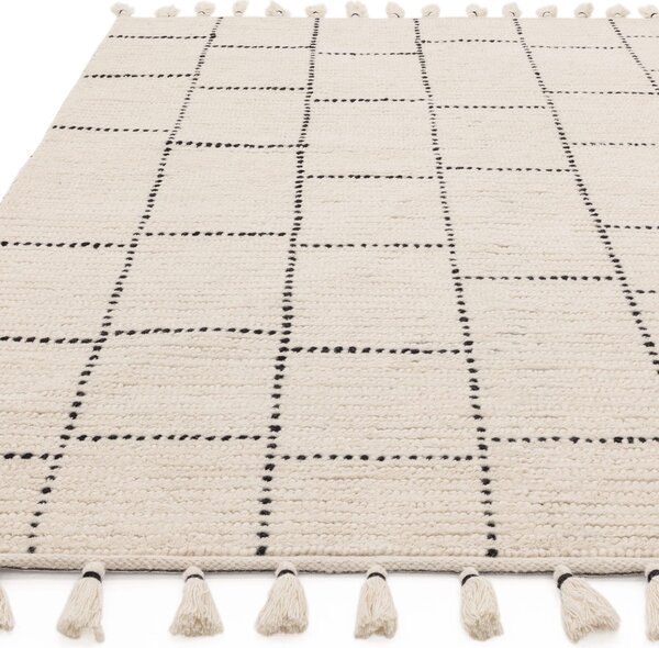 Tribeca Design Kusový koberec Livan Cream Black Tile Rozměry: 120x170 cm