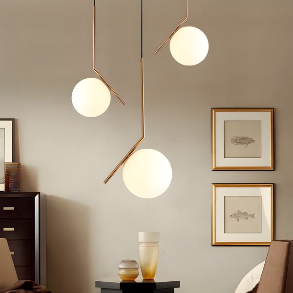 Toolight Toolight, stropní lampa skleněná koule z bílého zlata 1xE27, G106-1W, zlatá-bílá, OSW-09731
