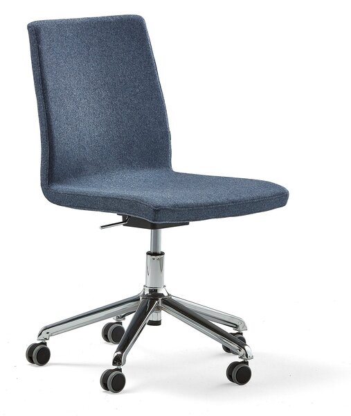 AJ Produkty Konferenční židle PERRY, s kolečky, výkyvný sedák, modrošedá