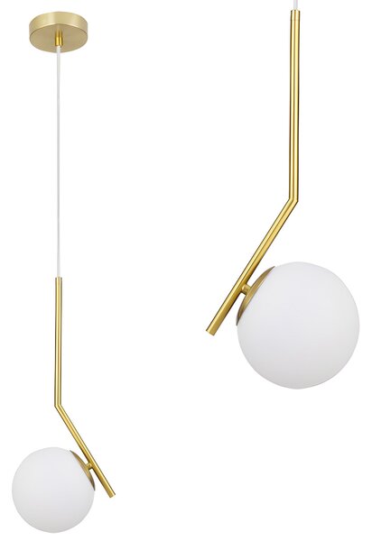 Toolight Toolight, stropní lampa skleněná koule z bílého zlata 1xE27, G106-1W, zlatá-bílá, OSW-09731