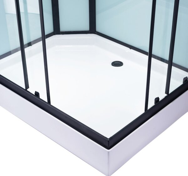 BPS-koupelny Hydromasážní box HYD-AL100 pravý, 100x80 cm, černá/transparent