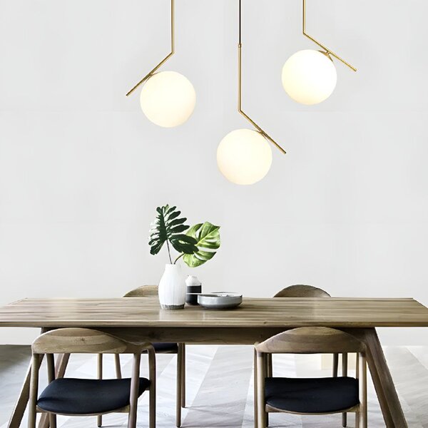 Toolight Toolight, stropní lampa skleněná koule z bílého zlata 1xE27, G106-1W, zlatá-bílá, OSW-09731