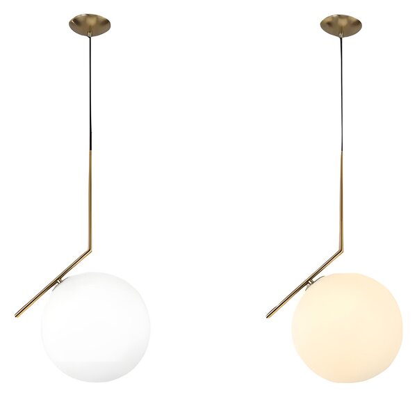 Toolight Toolight, stropní lampa skleněná koule z bílého zlata 1xE27, G106-1W, zlatá-bílá, OSW-09731