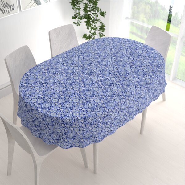 Biante Dekorační oválný ubrus PML-100 Modro-bílý lidový ornament 50x100 cm
