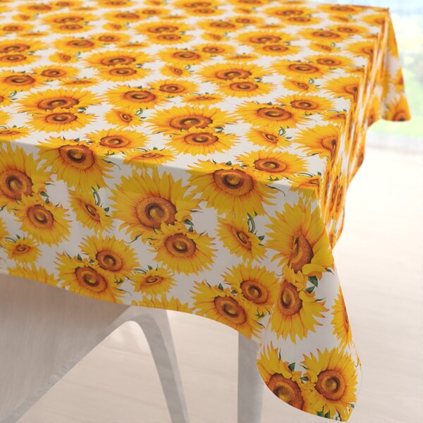 Biante Dekorační čtvercový ubrus PML-102 Slunečnice na bílém 40x40 cm