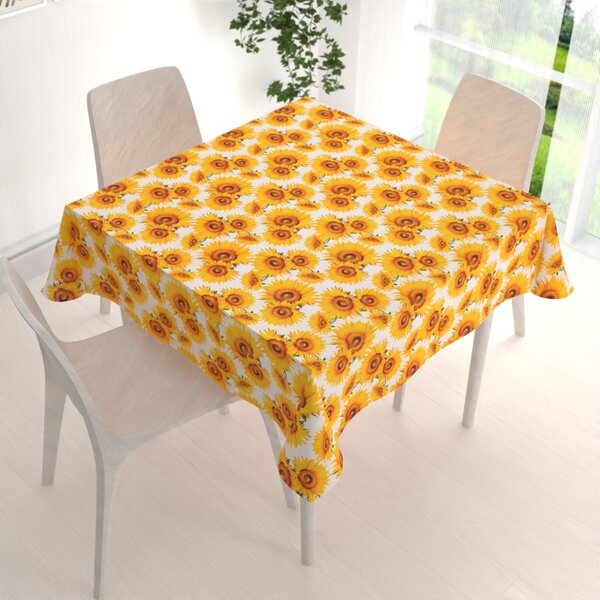 Biante Dekorační čtvercový ubrus PML-102 Slunečnice na bílém 40x40 cm