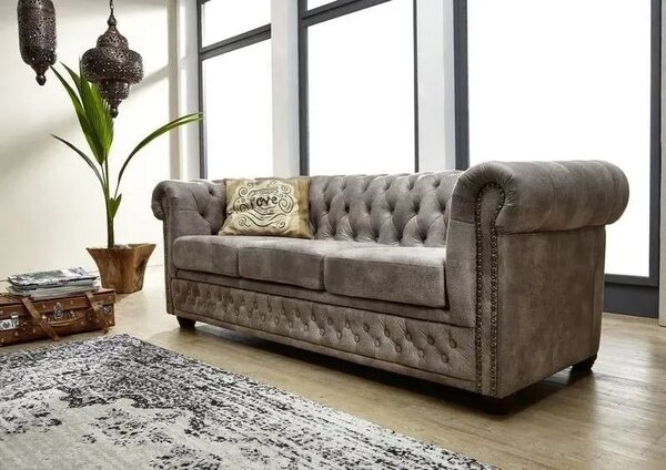 Chesterfield Oxford: Sedací souprava 3+2+1 silver