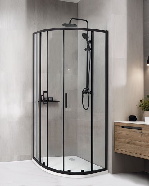 Sprcha JUKATAN 80 x 80 x 185 cm Černá