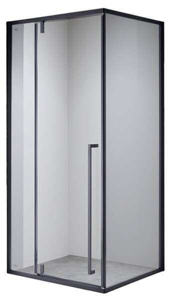 BPS-koupelny Obdélníkový sprchový kout HYD-OK12AS 100x80 černá/transparent - bez vaničky