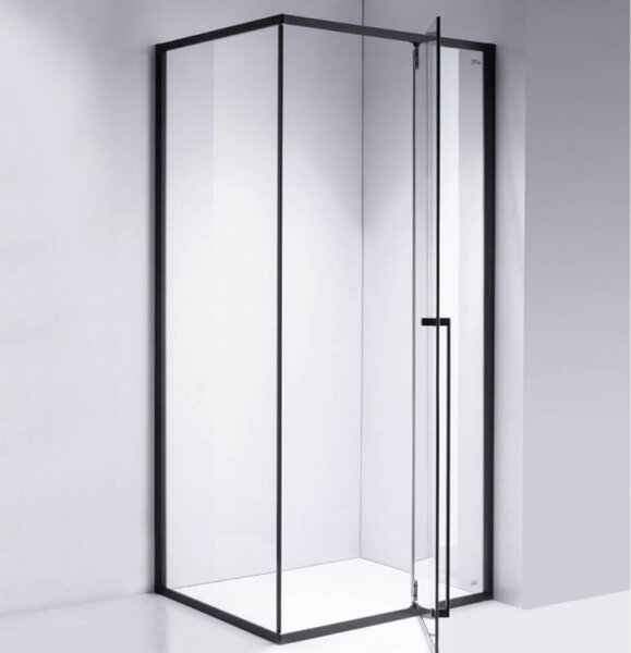 BPS-koupelny Obdélníkový sprchový kout HYD-OK12AS 100x80 černá/transparent - bez vaničky