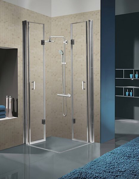 BPS-koupelny Čtvercový sprchový kout HYD-SK1290B 90x90 chrom/transparent + vanička HYD-SSV-RIKO černá