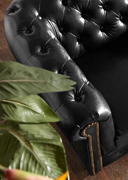Chesterfield Bis: Křeslo 1M Antik Black s puncy