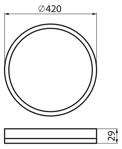 KANLUX KANLUX, AZPO stropní LED svítilna, průměr 420mm, 22W, 3000/4000/6000K, IP54, černá mat, 31517