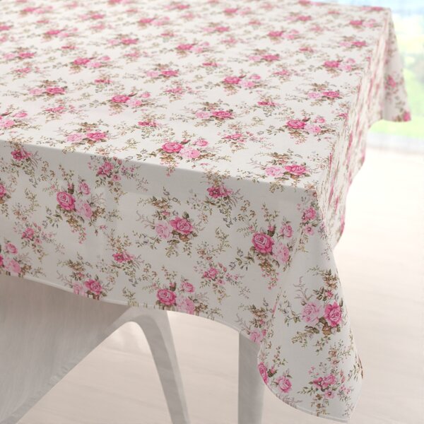 Biante Dekorační čtvercový ubrus PML-107 Růžové růžičky na bílém 40x40 cm