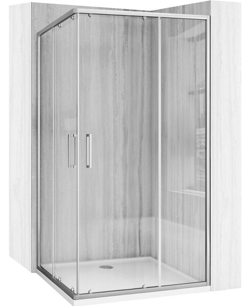 Obdélníkový sprchový kout REA City 80x100 nikl kartáčovaný/transparent + vanička Savoy bílá