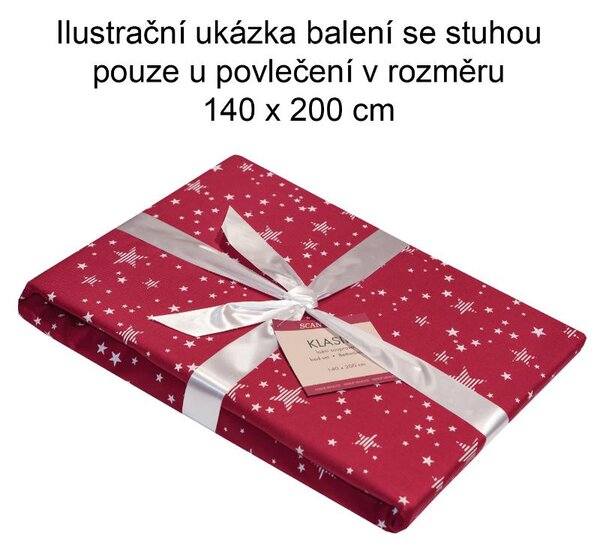 Povlečení KLASIK hvězdičky červenobílá 140 x 200/70 x 90 cm
